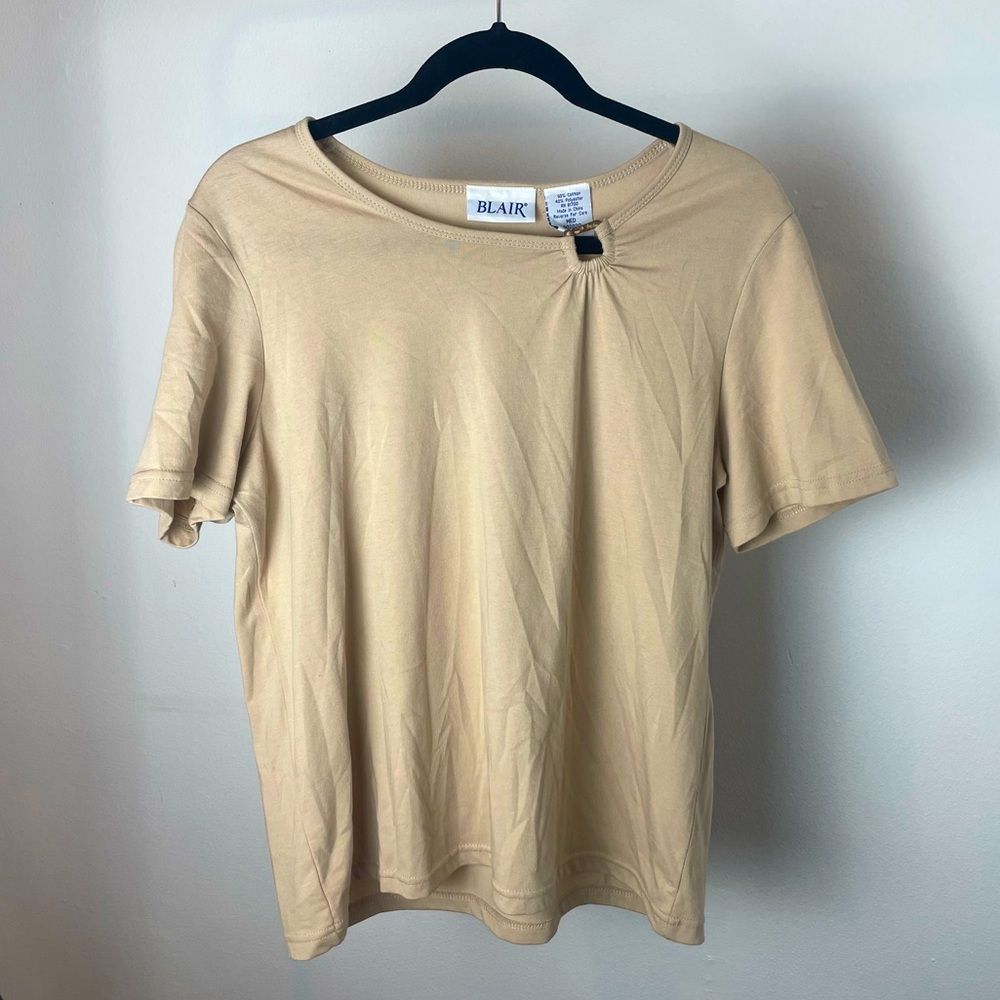 Blair Cream Neckline detail shirt